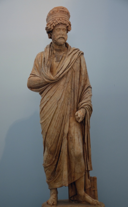 Statue of Lucius Antonius Dometinus Diogenes, priest of Aphrodite and the imperial cult, ca. 200 AD (Aphrodisias Museum).