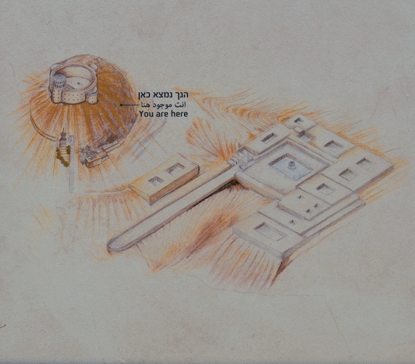 Reconstruction drawing of Greater Herodium from the time of Herod.