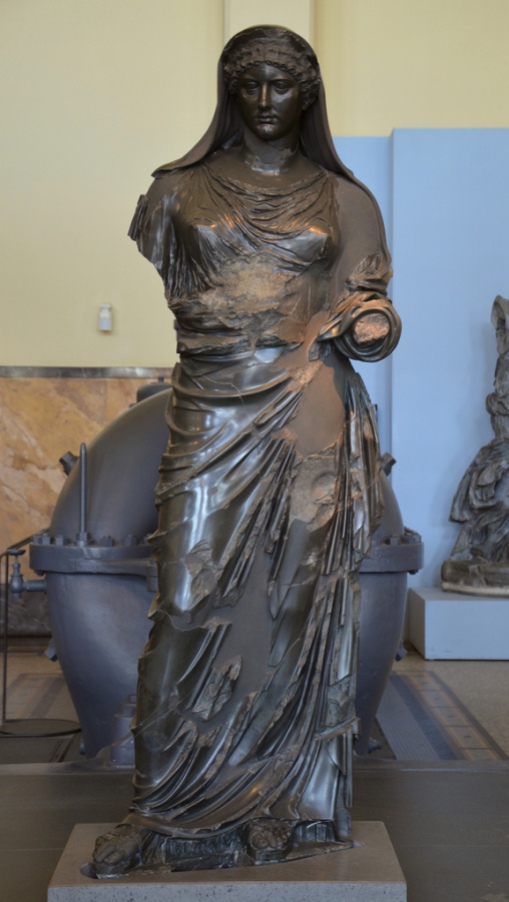 Basanite statue of Agrippina the Younger depicted as a priestess, 54-59 AD.