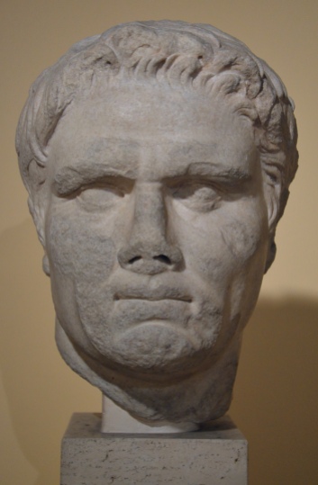 Portrait of a political personality, this portrait can be indenfied as Mark Antony.