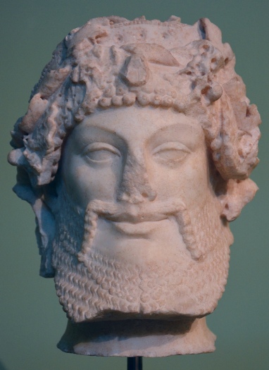 Head of Priapus, refined Augustan version of archaic models dating back to the late 6th century BC, from the Horti Lamiani.