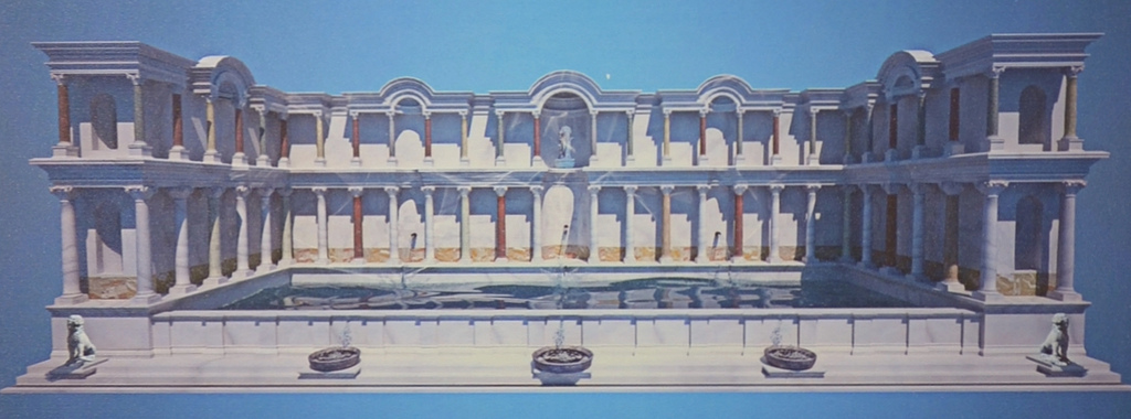 3D reconstruction of the monumental nymphaeum dedicated to Septimius Severus.