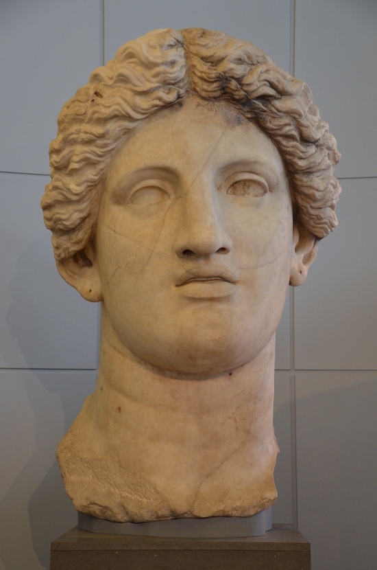 Colossal head of Fortuna Huiusce Diei, from an acrolith statue with uncovered parts in marble and the drapes in bronze, it was meant to be 8m high and dates back to 101 BC, from the sacred area in Largo Argentina.